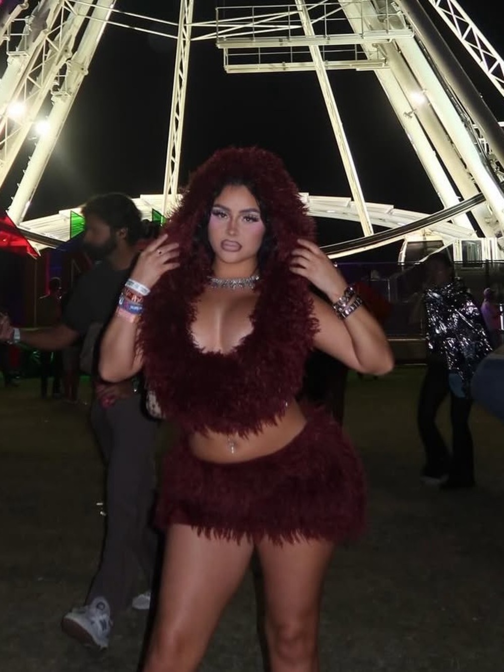 JADED LDN RED FUR SET